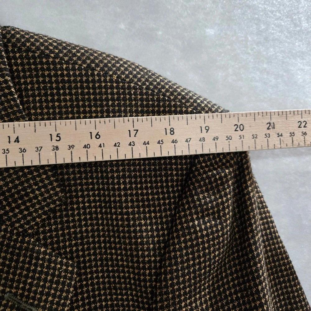 YSL Yves Saint Laurent 44R* Vintage 80s Blazer Brown Wool Silk MicroCheck Jacket